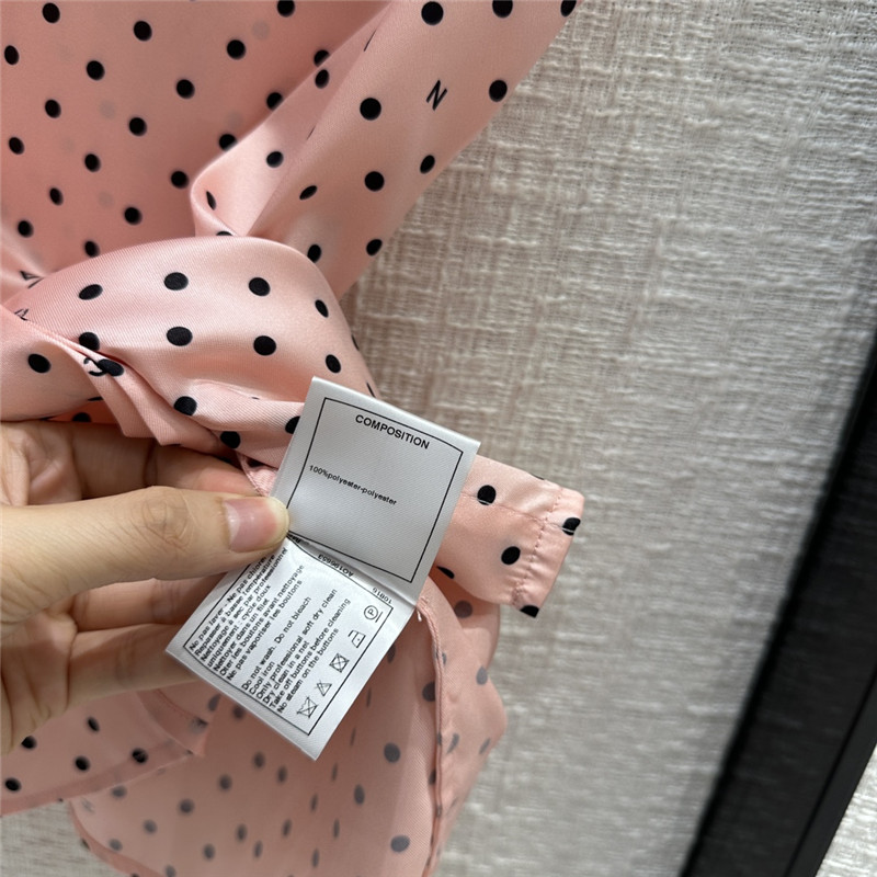 Ch**el pink polka dot logo print suit replicas clothes