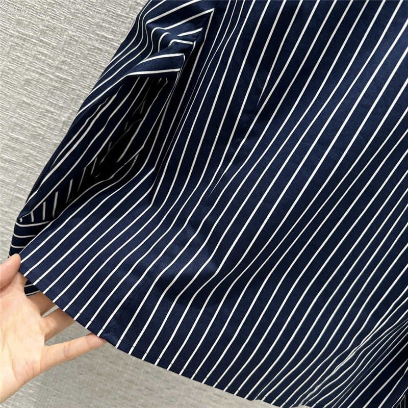 Pra*a logo embroidered striped shirt replica d&g clothing