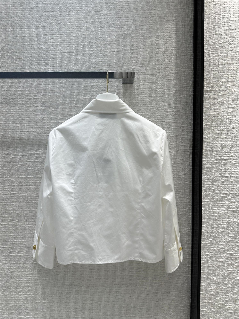 Pra*a logo embroidered white shirt replica clothing sites