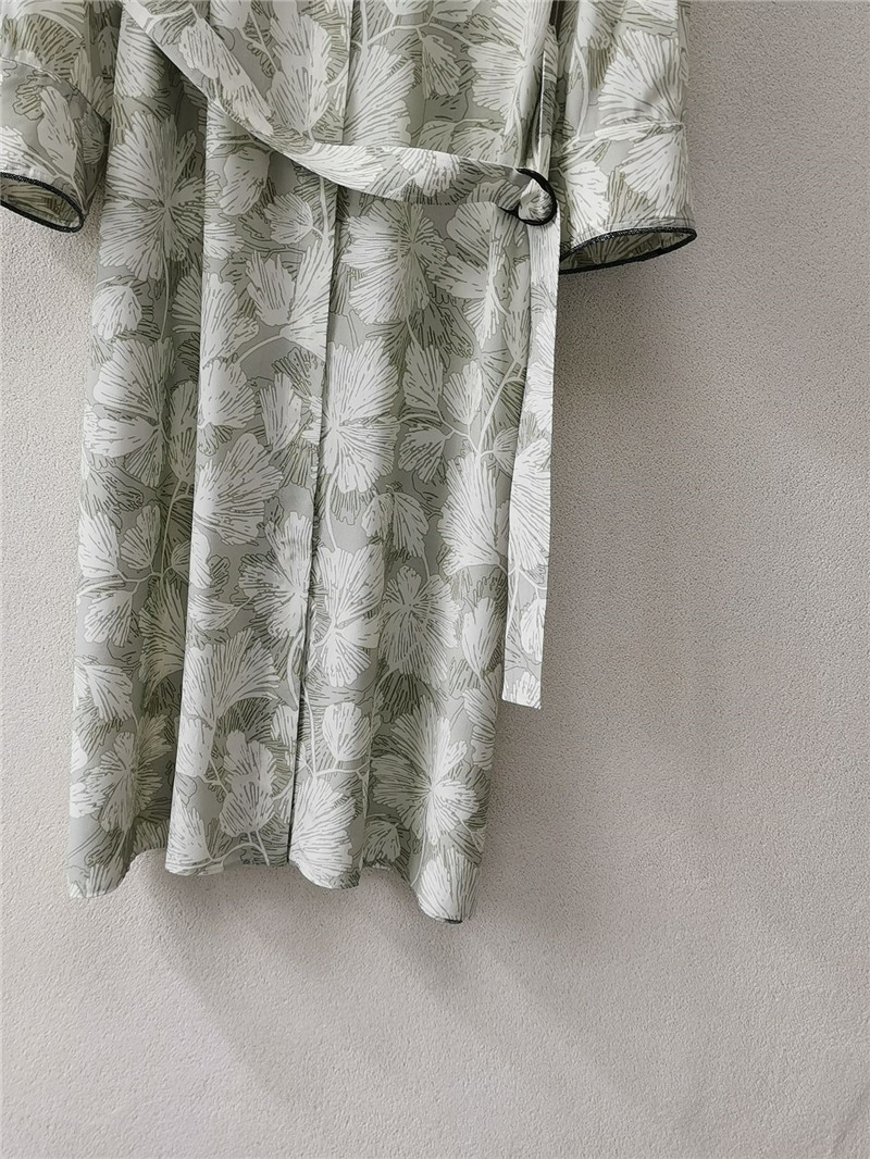 BC silk screen silk silk lace-up shirt dress replica clothing