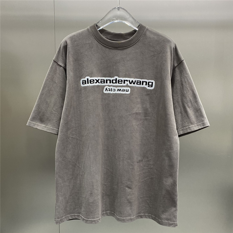 A1exa*der wang letter logo round neck t-shirt replicas clothes