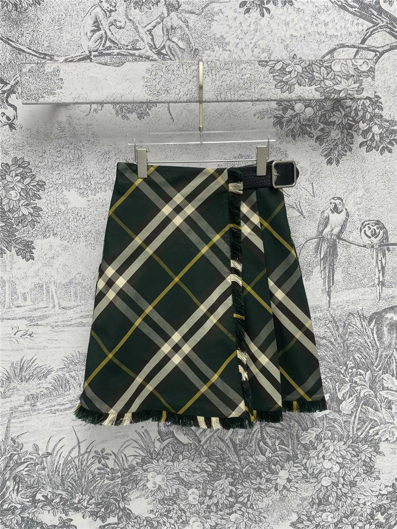 Bv*b*rry plaid fringed skirt replica d&g clothing