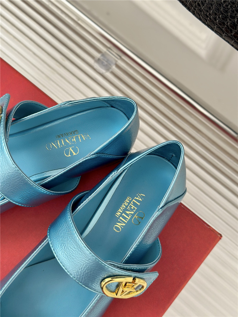 Va1e*ntin0 metal v buckle mary jane shoes replica designer shoes