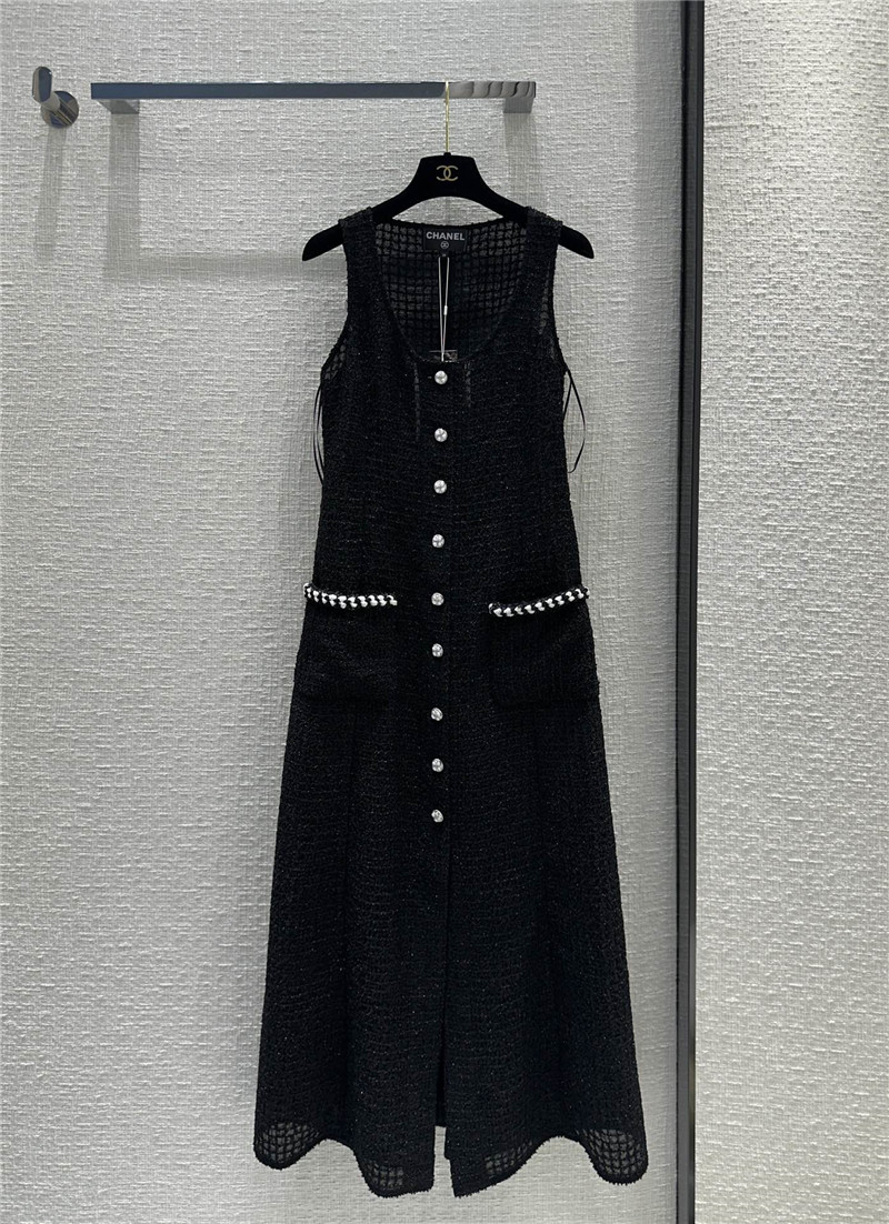Ch**el fine plaid black vest dress replica designer clothes
