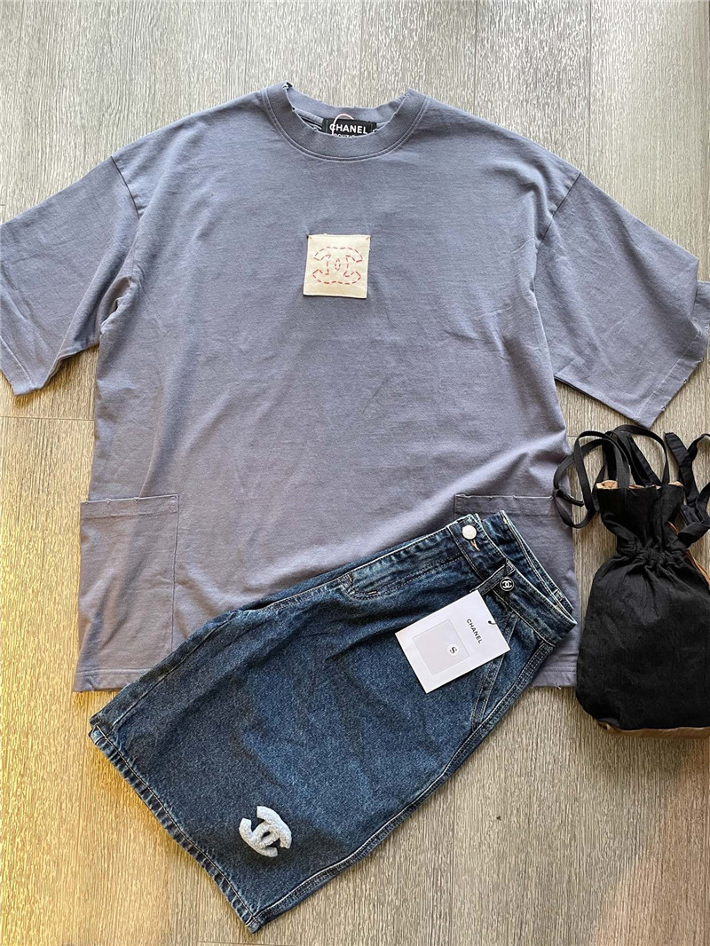 Ch**el basic large pocket short sleeve replica clothes