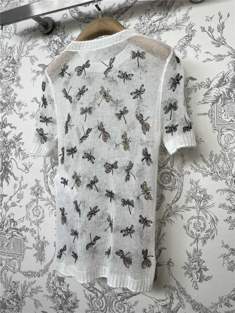 D10r embroidered knitted short sleeve replicas clothes
