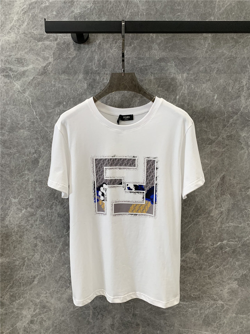 F**di ff letter print short-sleeved t-shirt replica d&g clothing