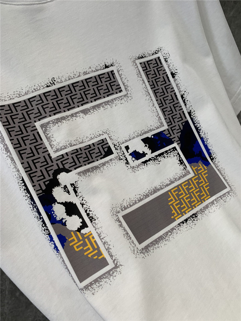F**di ff letter print short-sleeved t-shirt replica d&g clothing