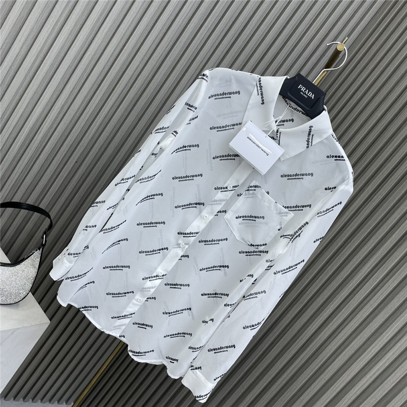 A1exa*der wang printed see-through shirt replicas clothes