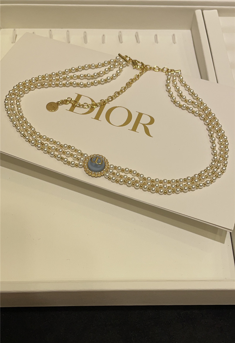 D10r glass bead triple pearl choker waist chain