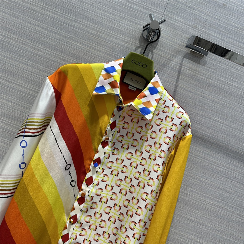 Gvc*1 patchwork printed silk shirt replica d&g clothing
