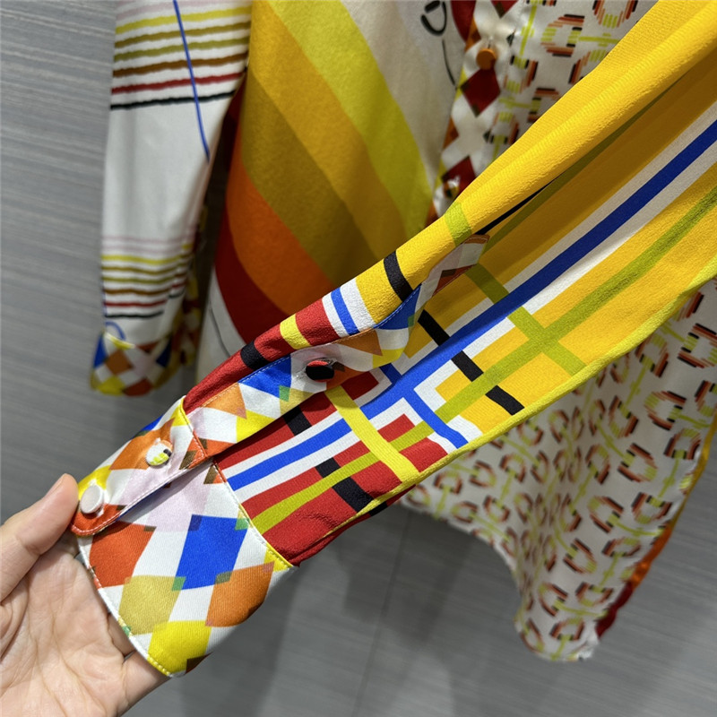Gvc*1 patchwork printed silk shirt replica d&g clothing