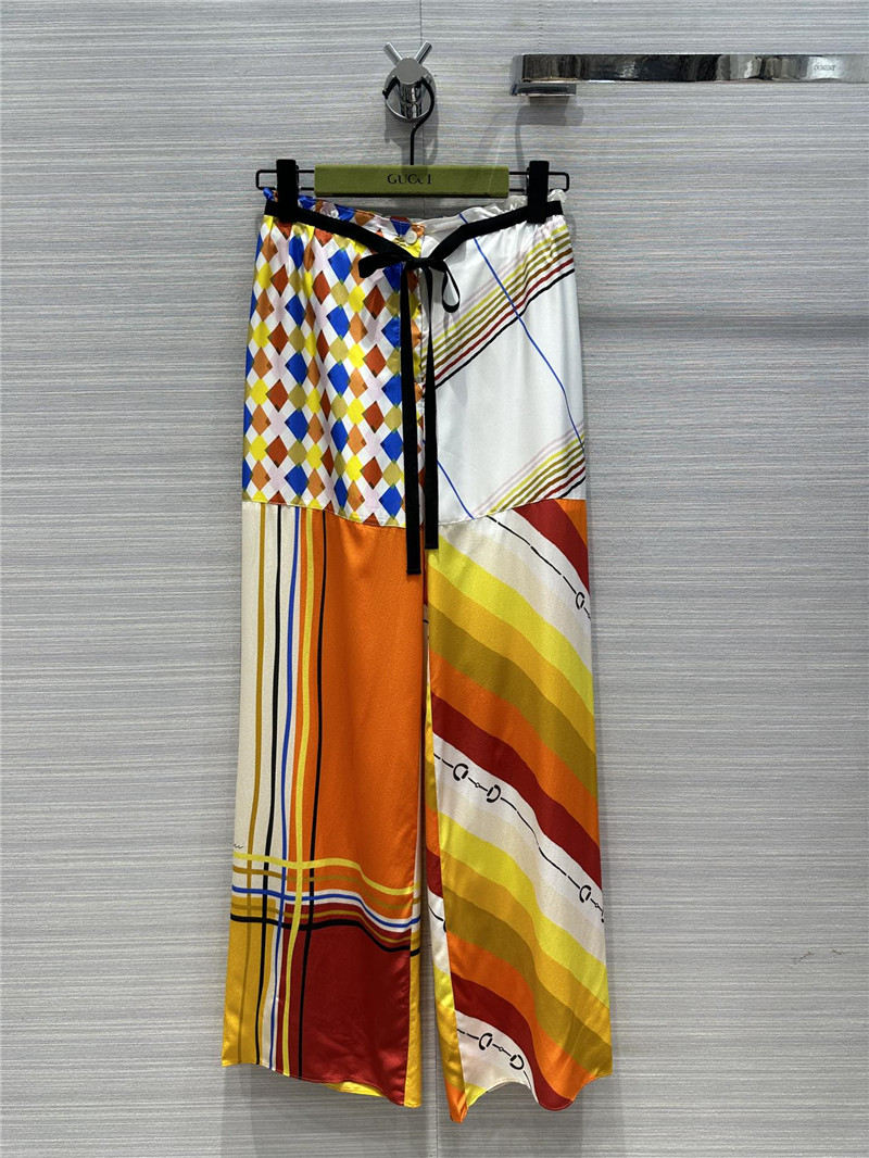 Gvc*1 patchwork printed silk pants replica clothing sites