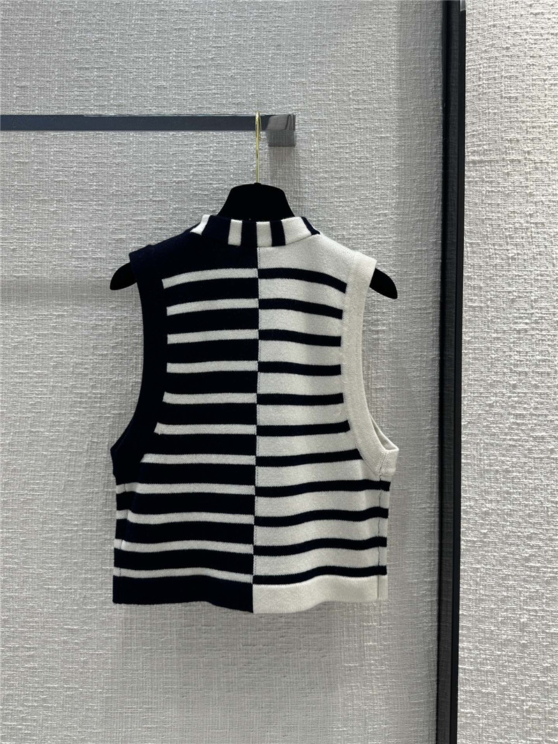 Ch**el contrast striped cashmere vest replica clothing sites