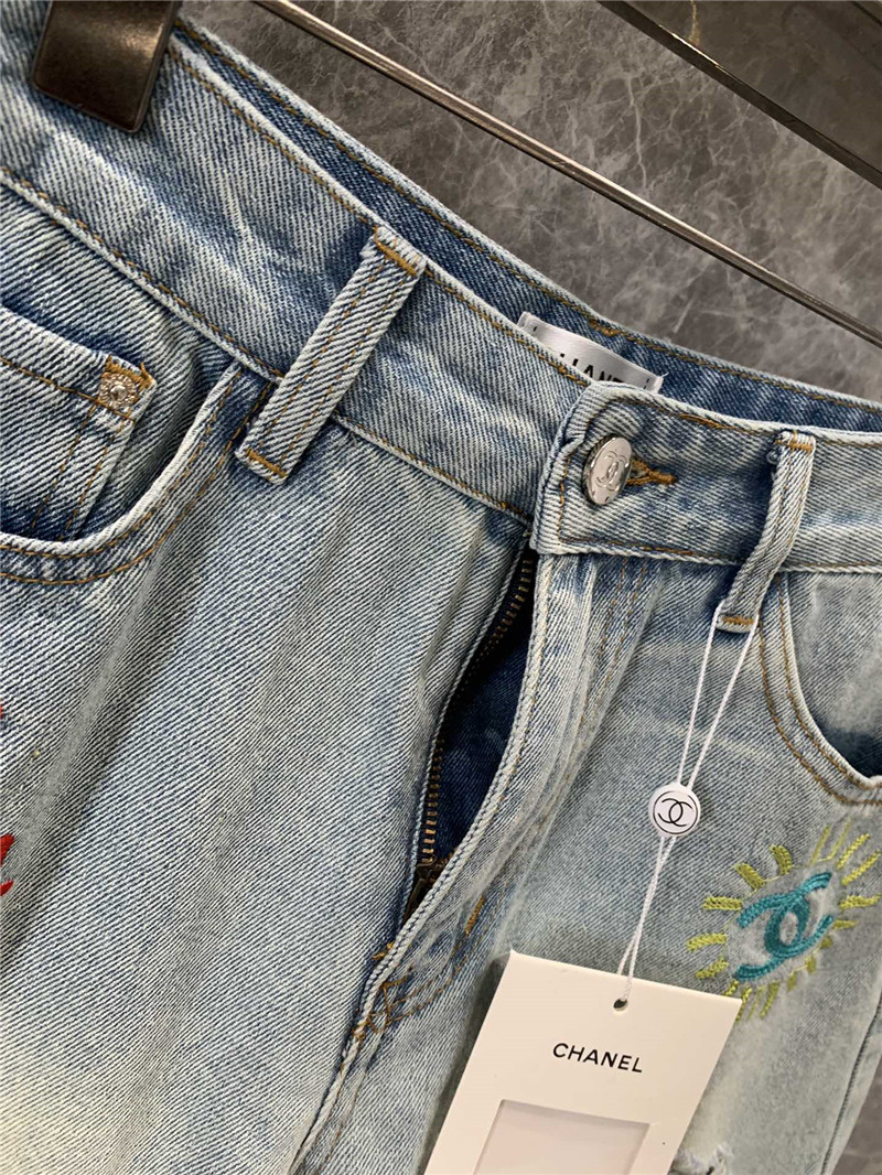 Ch**el ripped denim shorts replica designer clothes