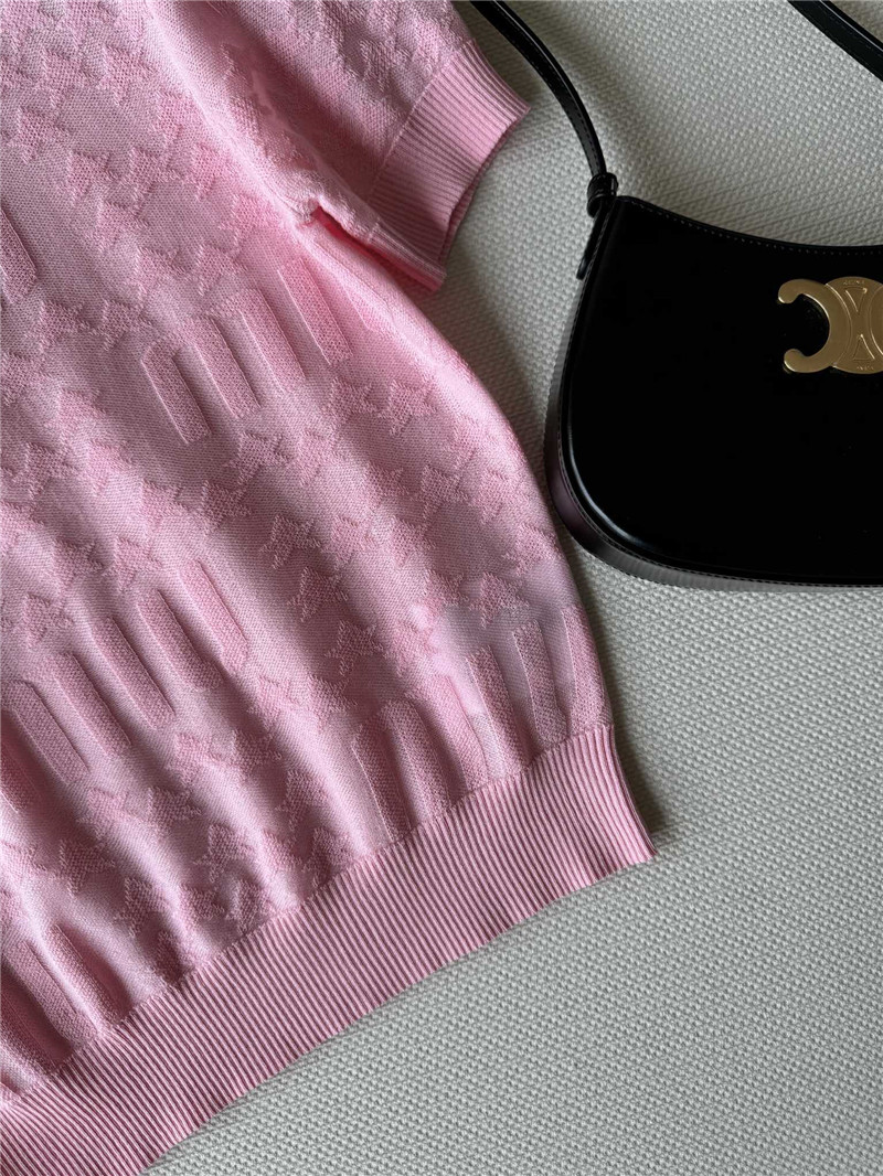 M1um1u thin jacquard top replica d&g clothing
