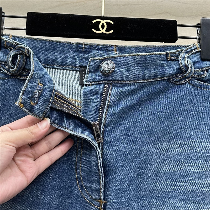 Ch**el denim straight pants replica clothing sites