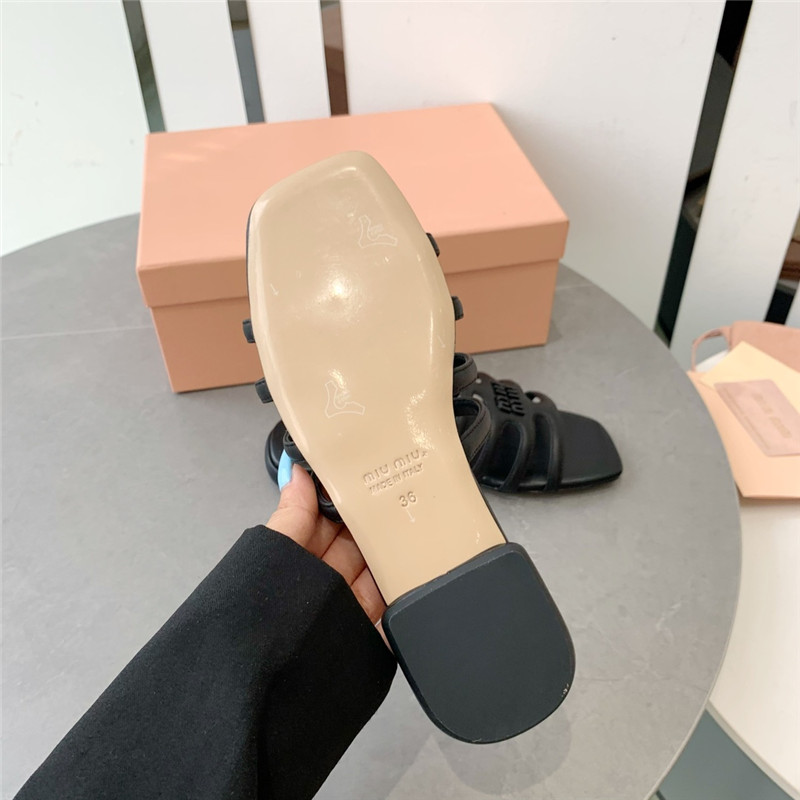 M1um1u hollow octopus low heel sandals replica shoes