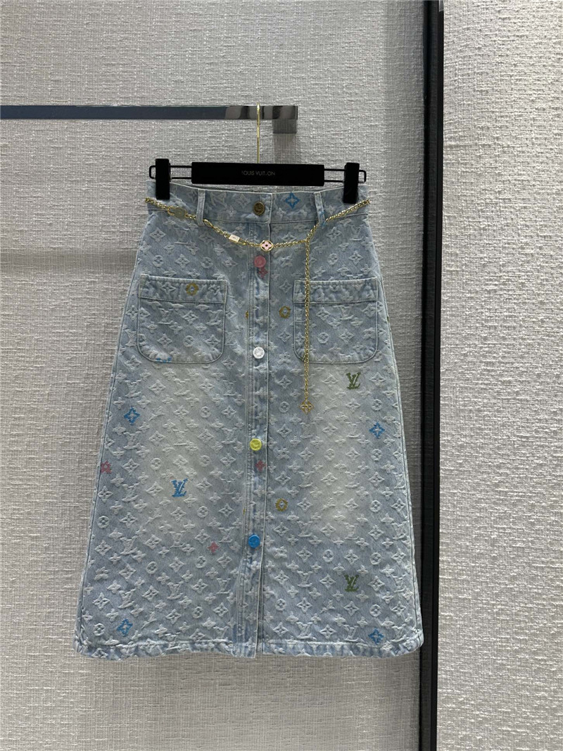 l0vis Vvtt0n lv denim midi skirt replica clothes