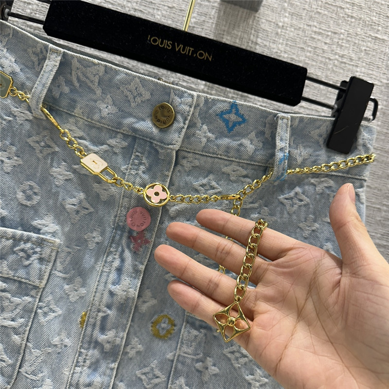 l0vis Vvtt0n lv denim midi skirt replica clothes