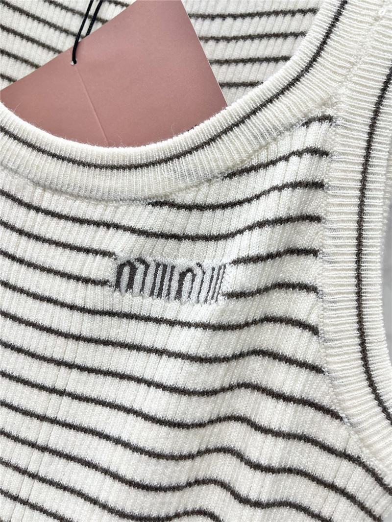 M1um1u striped intercolor vest replica clothing