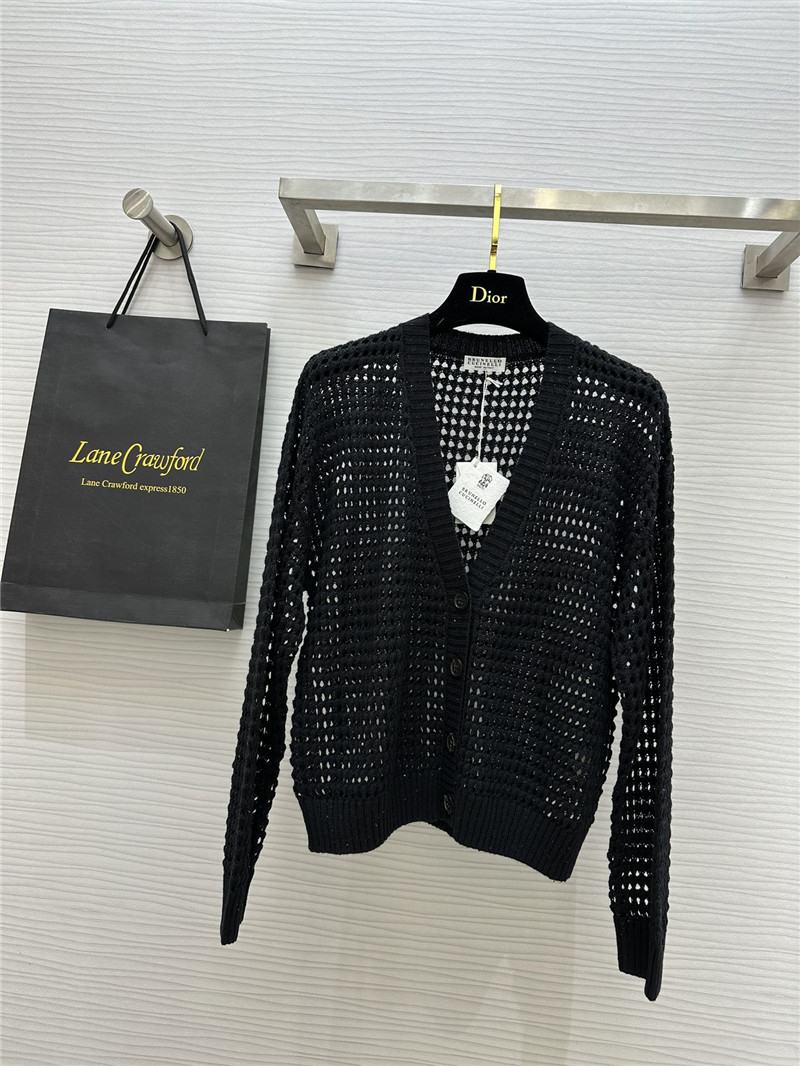 BC Hollow Linen Knitted Cardigan Black