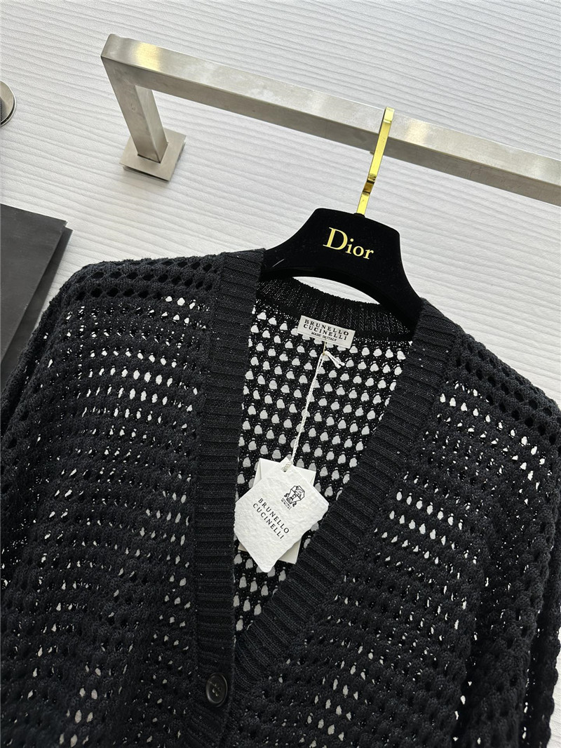 BC Hollow Linen Knitted Cardigan Black