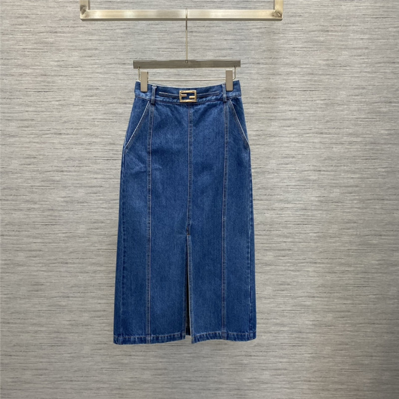 F**di front slit hardware decorative skirt replicas clothes