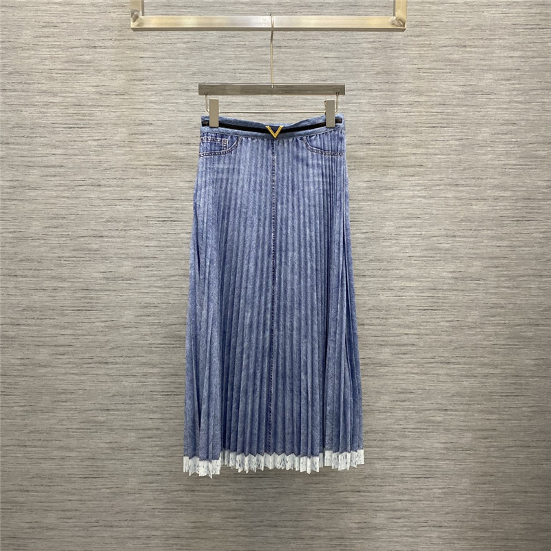 Va1e*ntin0 acetate pleated skirt replica designer clothing websites