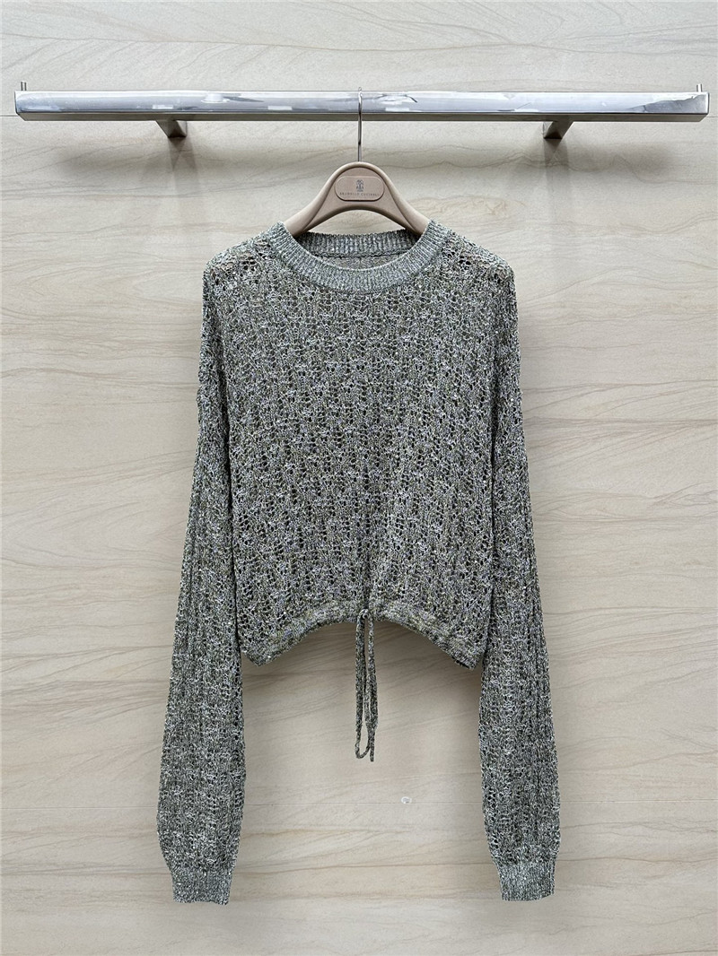 BC Hand Crochet Knit Sweater Ash