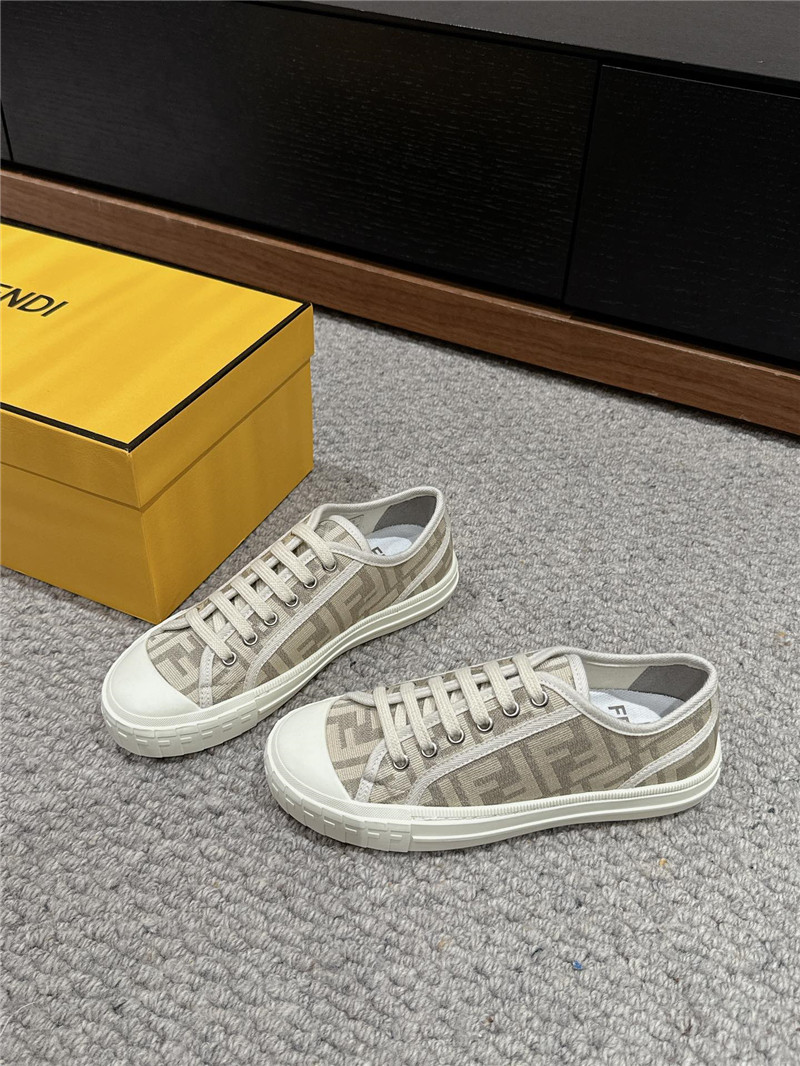 F**di ff women’s lace-up canvas sneakers