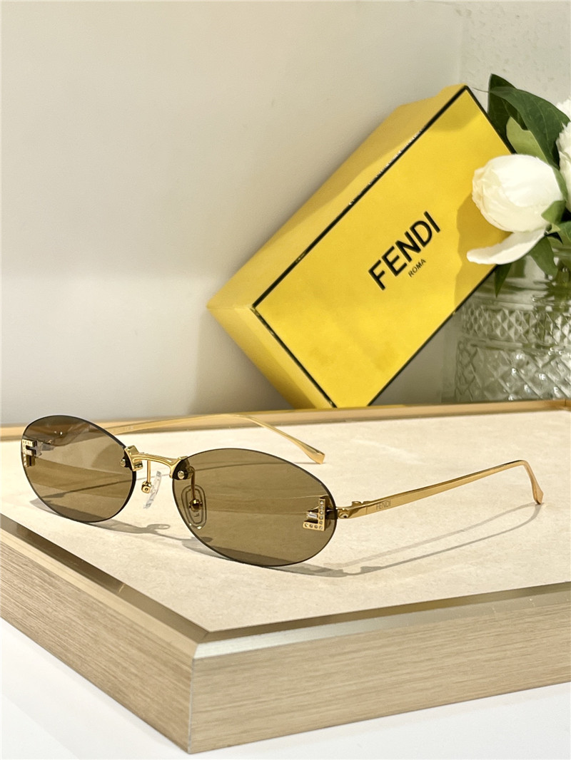 f**di oval D1am0nd logo sunglasses