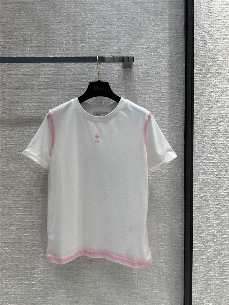 D10r pink bee logo velvet printed t-shirt replica clothing