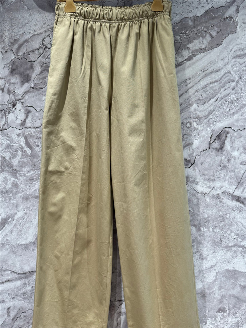 Pra*a custom dyed khaki elastic waist trousers replica clothing