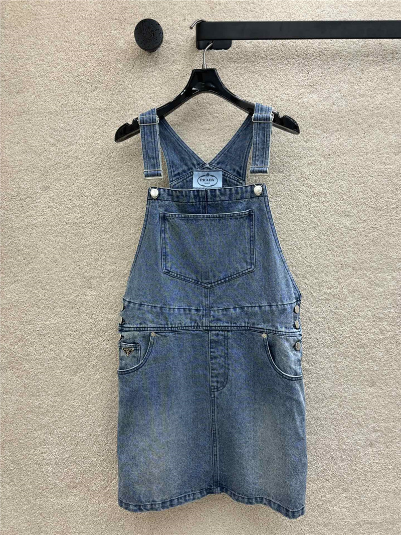 Pra*a denim suspender skirt replica d&g clothing