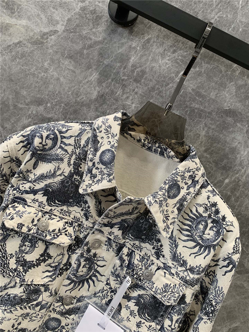 D10r sunflower goddess print denim jacket replica clothing