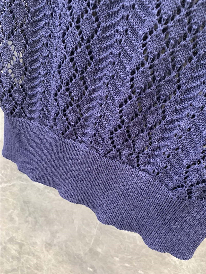 Ch**el double c rhombus hollow knitted vest replica clothes