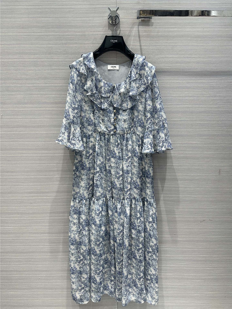 Ce1i*e retro french elegant silk dress replica clothes