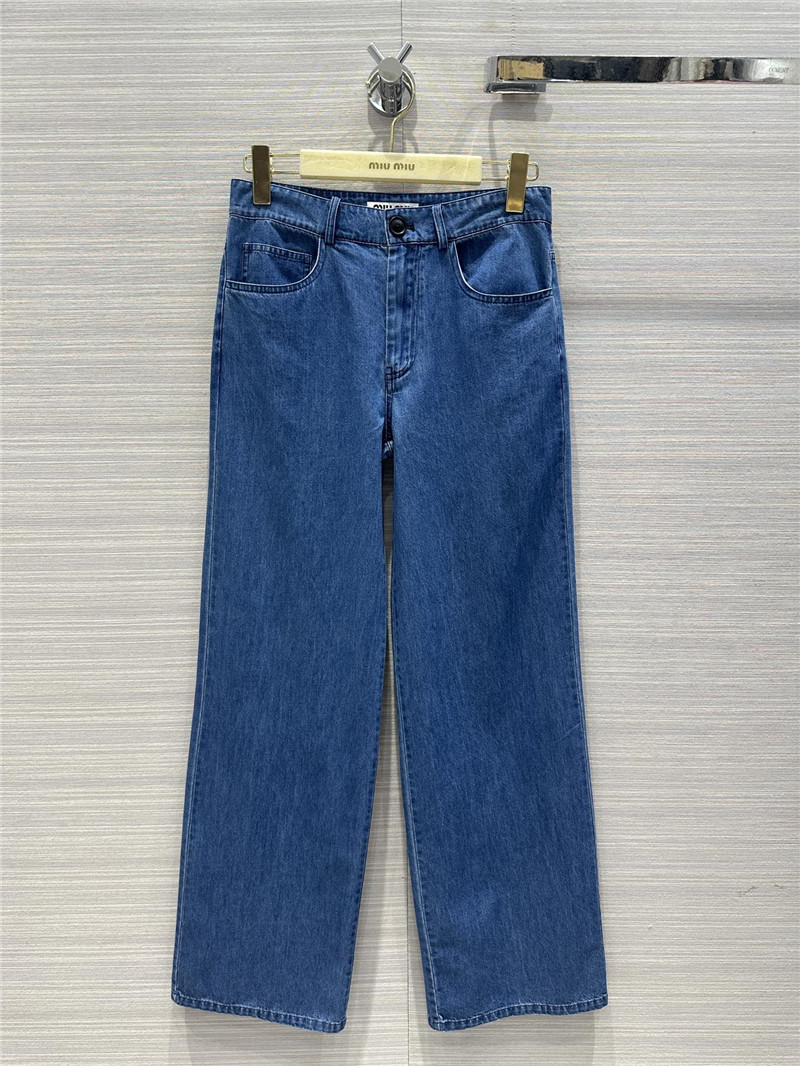 M1um1u denim mid-low-rise straight pants replica d&g clothing