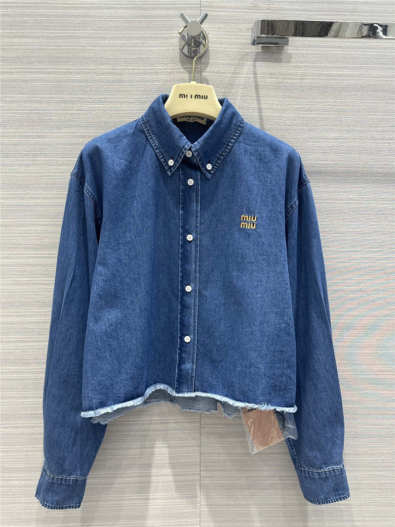 M1um1u denim short shirt replica designer clothes