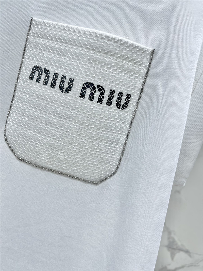 M1um1u embroidered pocket sleeveless top replicas clothes
