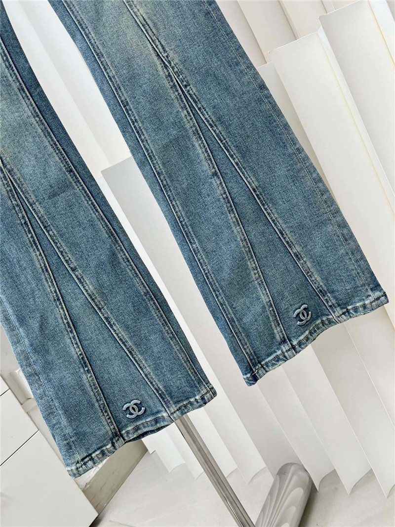 Ch**el three-dimensional embossed jeans replica clothes