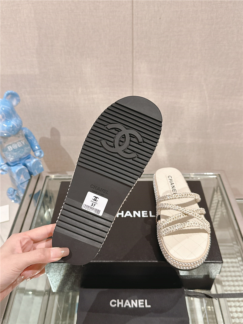 Ch**el cross rope platform slippers