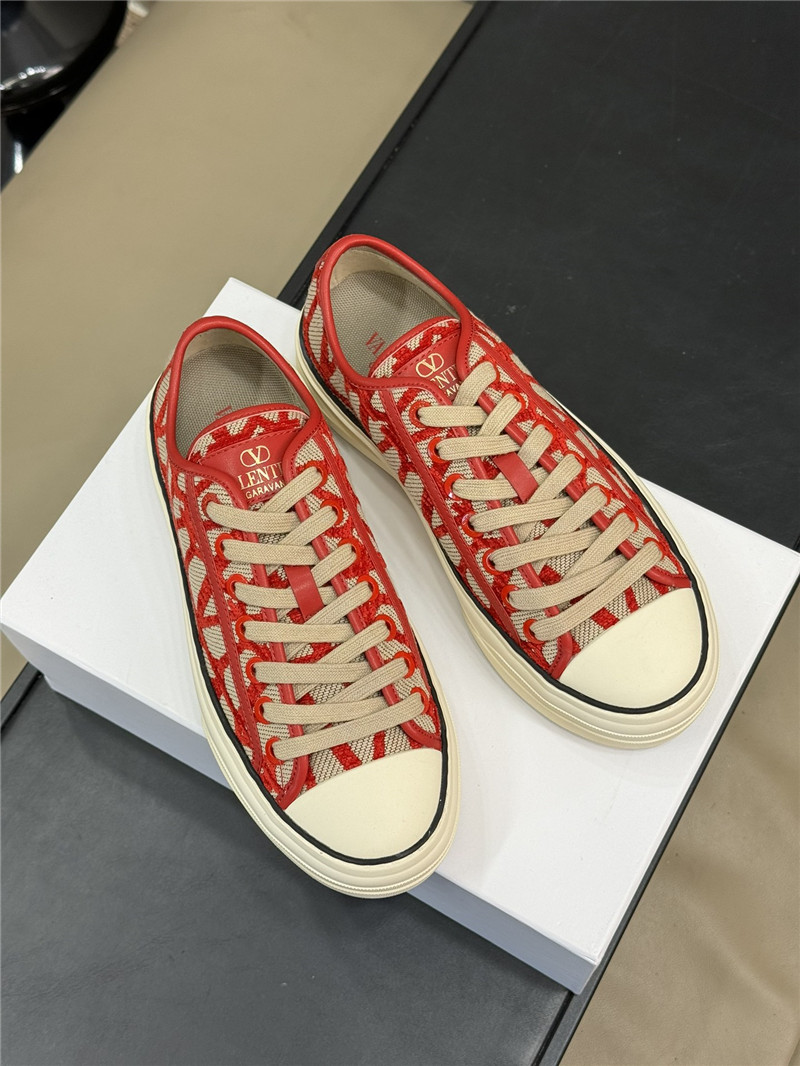 Va1e*ntin0 canvas flat sneakers for women