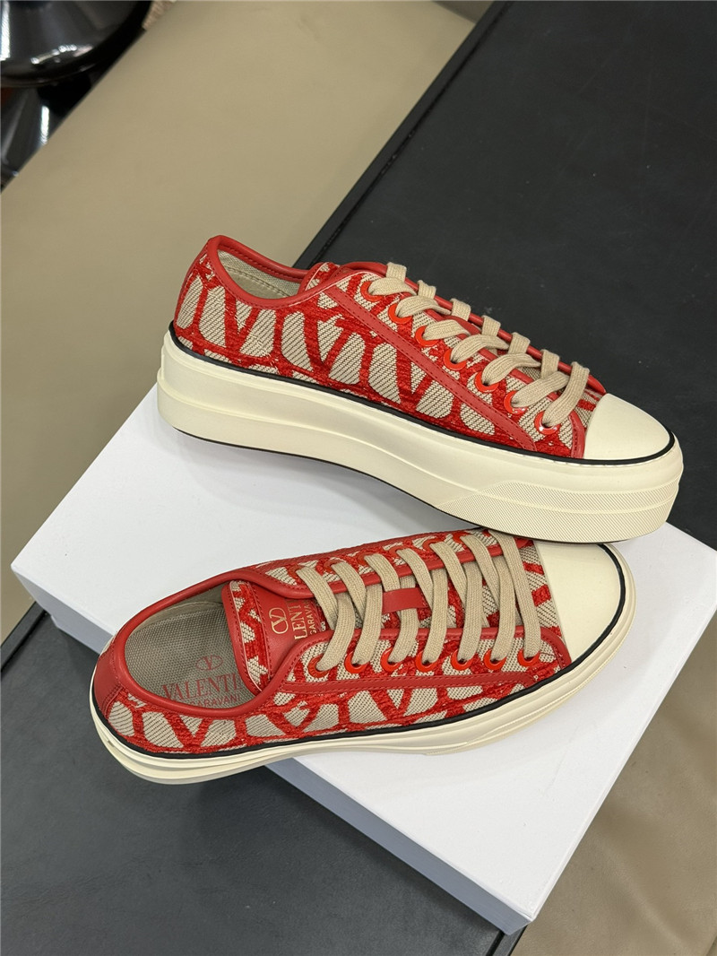 Va1e*ntin0 canvas flat sneakers for women