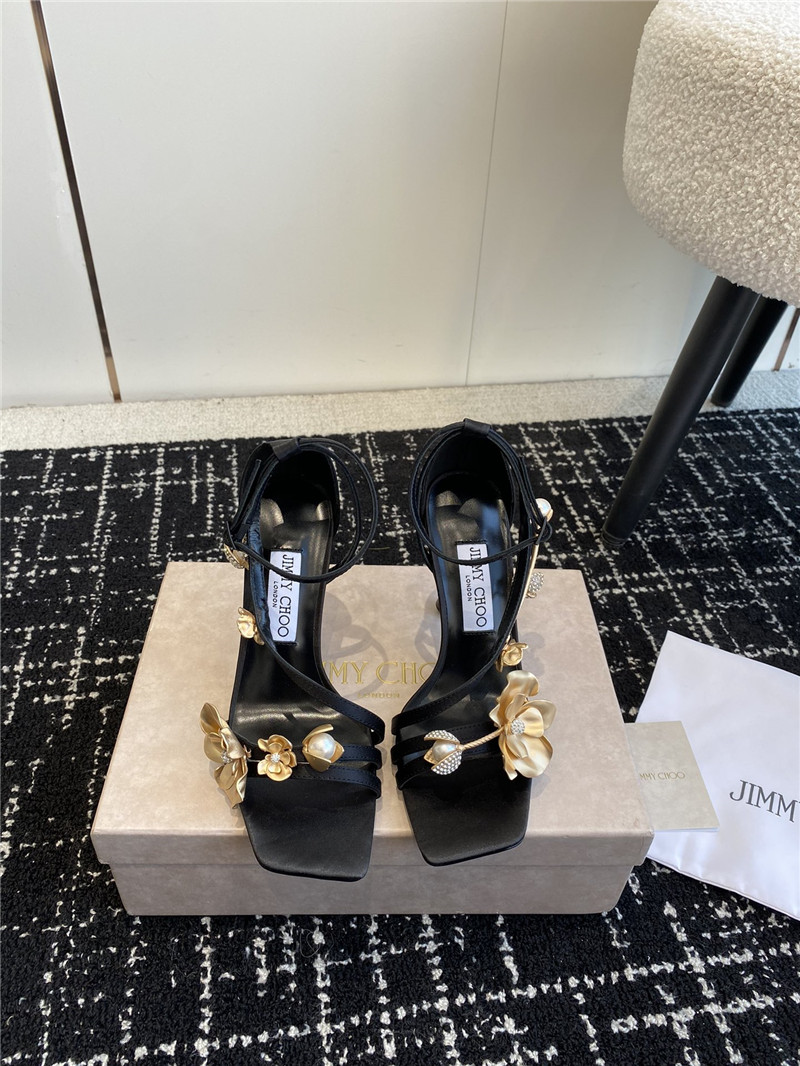 J1m*y Ch00 zea 95 floral embellished high heel sandals