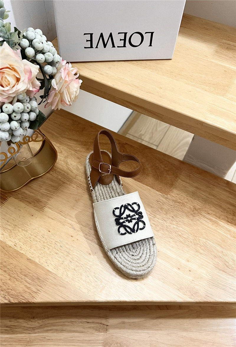 L0ew* anagram canvas espadrille sandals black
