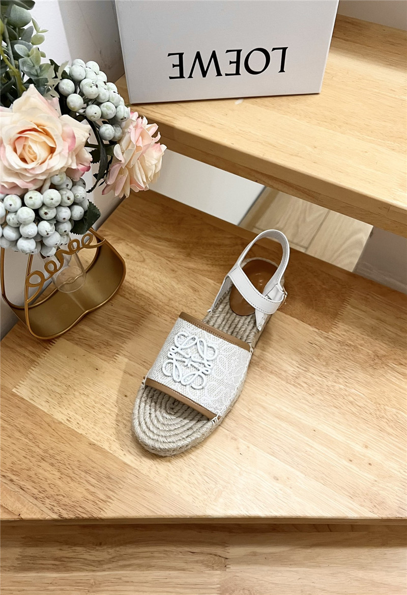 L0ew* anagram canvas espadrille sandals brown