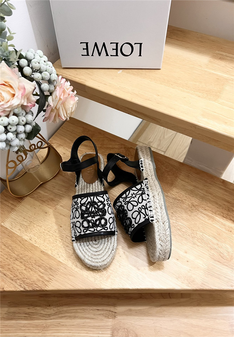 L0ew* anagram canvas espadrille sandals
