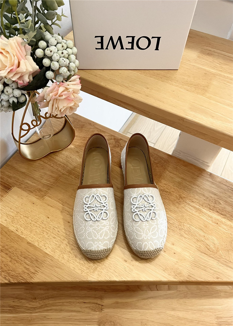 L0ew* anagram espadrille logo loafers beige